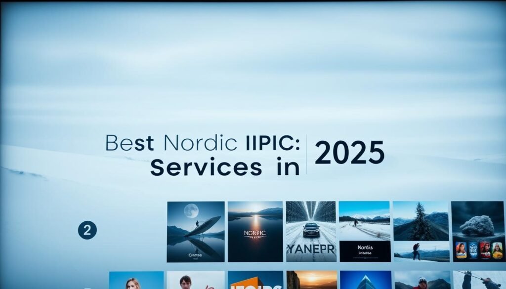 A sleek, modern IPTV service interface, showcasing a clean, minimalist design with a focus on Nordic aesthetics. The foreground features a selection of popular Nordic channels, presented in a grid layout with crisp, high-definition thumbnails. The middle ground showcases a prominent "Best Nordic IPTV Services in 2025" title, rendered in a bold, sans-serif typeface that complements the overall visual style. The background subtly depicts a serene, snow-covered landscape, evoking the essence of Nordic countries. The lighting is soft and diffused, creating a warm, inviting atmosphere. The camera angle is slightly elevated, providing a comprehensive view of the user-friendly IPTV interface.