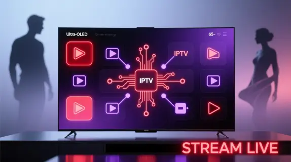 A sleek IPTV interface showcasing premium adults +18 streaming options with a cinematic, privacy-focused design.