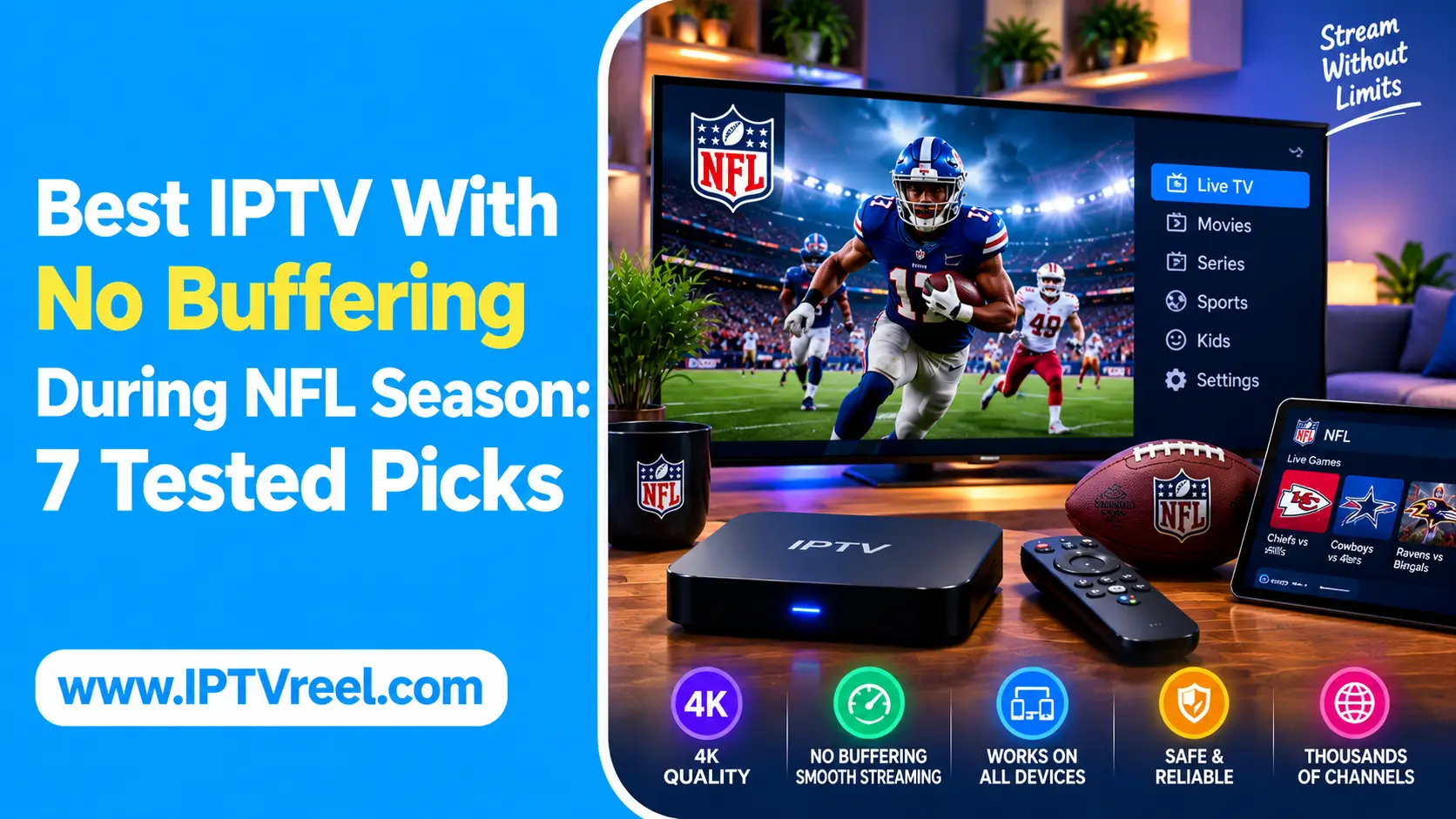 Best IPTV with no buffering during NFL season