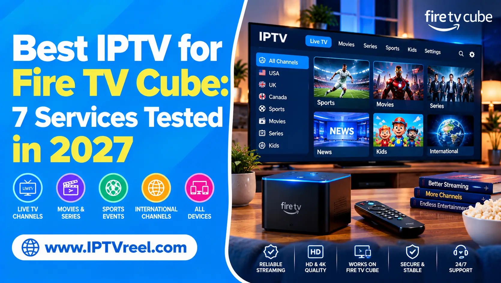 Best IPTV for Fire TV Cube: 7 Services Tested in 2027